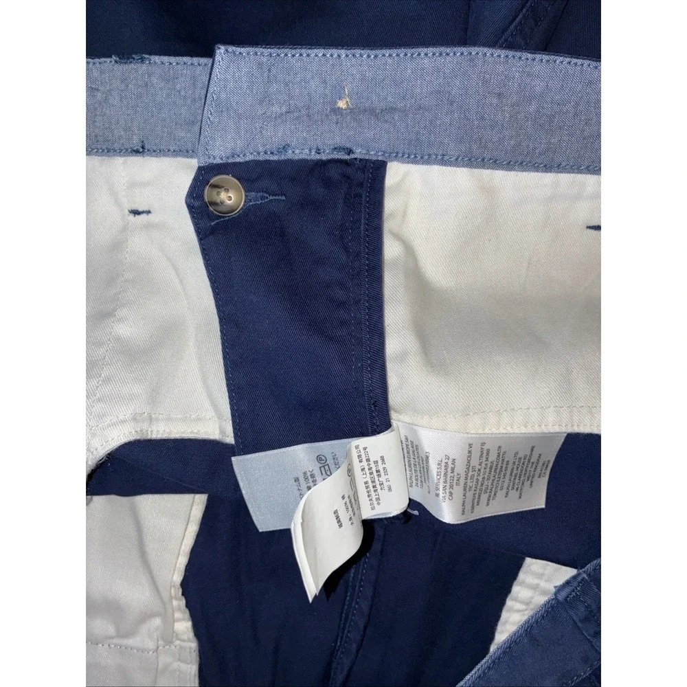 Polo Ralph Lauren Shorts Mens 46B Navy Classic Fit Chino Dress Flat Front Cotton